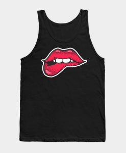 Woman red Lips Tank Top