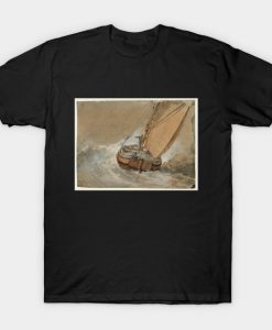 A Fishing Boat in a Rough Sea, Seen from Behind T-Shirt