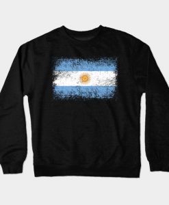 Argentina Distressed Flag Vintage Crewneck Sweatshirt