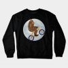 Bigfoot Riding a Bike on the Moon Crewneck Sweatshirt