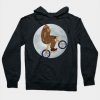 Bigfoot Riding a Bike on the Moon Hoodie