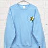 Blue Happy Daisy Embroidered Sweatshirt