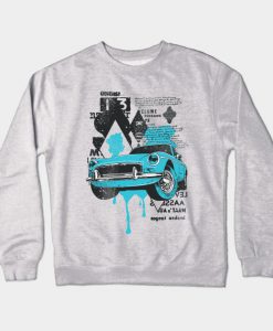 Blue Vintage Car Crewneck Sweatshirt