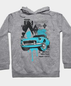 Blue Vintage Car Hoodie