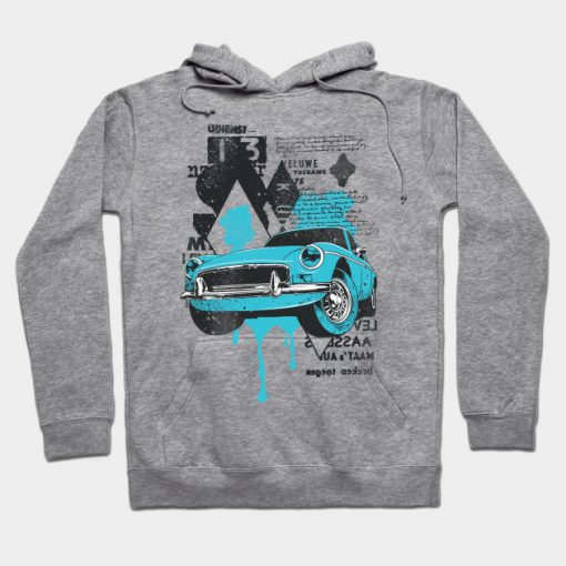 Blue Vintage Car Hoodie