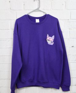 Cool Cat Embroidered Sweatshirt