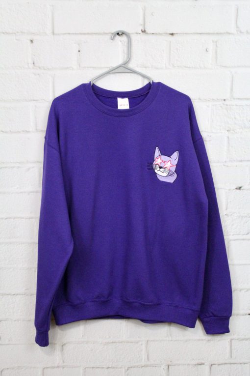 Cool Cat Embroidered Sweatshirt