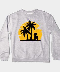 Dachshund Sunset Palm Tree Crewneck Sweatshirt