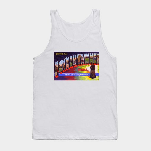 Greetings from Punxsutawney Pennsylvania - Vintage Large Letter Postcard Tank Top