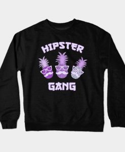 Hipster Gang pineapple colorful fruits Crewneck Sweatshirt