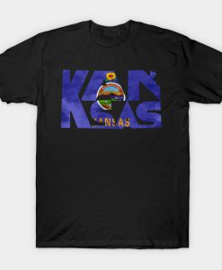 Kansas Typo Map T-Shirt