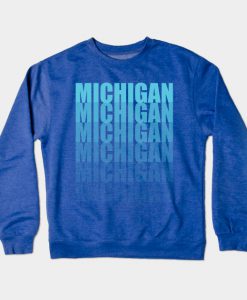 Michigan Gradient in Teal Crewneck Sweatshirt