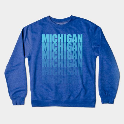 Michigan Gradient in Teal Crewneck Sweatshirt