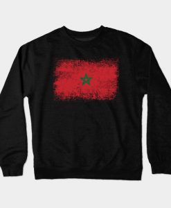 Morocco Distressed Flag Vintage Crewneck Sweatshirt