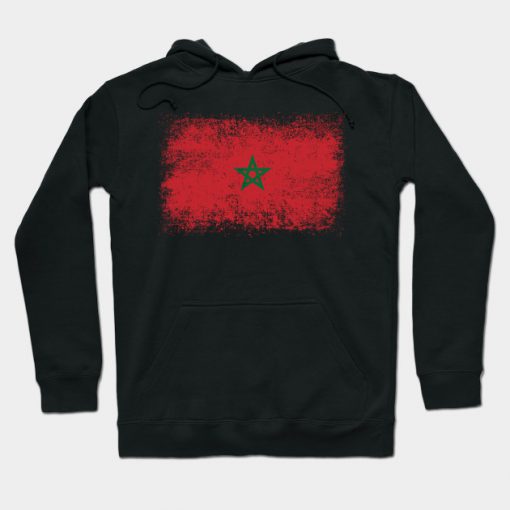 Morocco Distressed Flag Vintage Hoodie