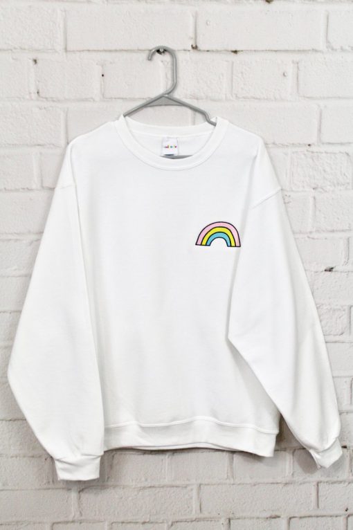 Pastel Rainbow Embroidered Sweatshirt