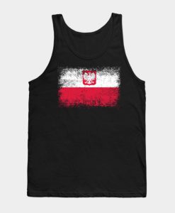 Poland Distressed Flag Vintage Polska Tank Top