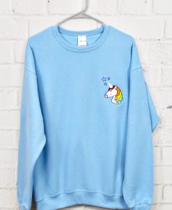 Rainbow Unicorn Embroidered Sweatshirt