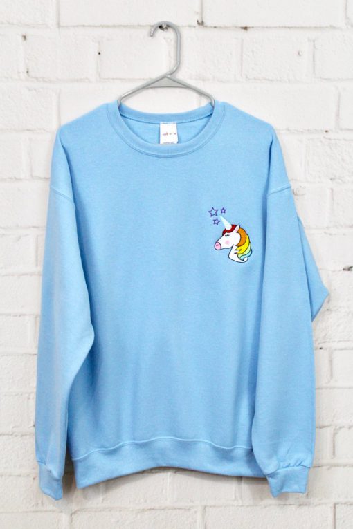 Rainbow Unicorn Embroidered Sweatshirt