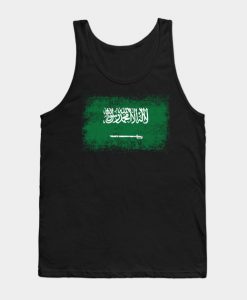 Saudi Arabia Distressed Flag Vintage Tank Top