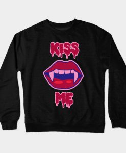 Sexy Kiss Me Halloween vampire lips Crewneck Sweatshirt