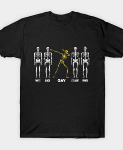 Skeleton Dabbing LGBT Rainbow Novelty Gift T-Shirt