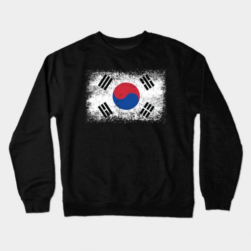 South Korea Distressed Flag Vintage Crewneck Sweatshirt