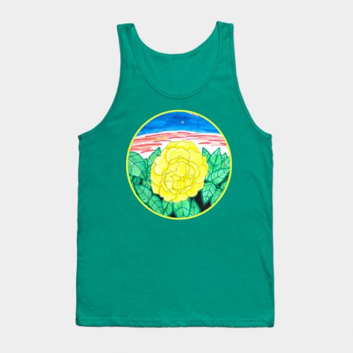 Sunset Rose Watercolor Tank Top