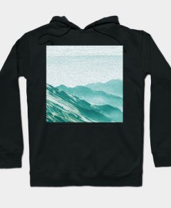 Teal Mountains Oil Effects 3 Hoodie