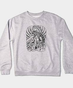 king of monster japanese tattoo Crewneck Sweatshirt