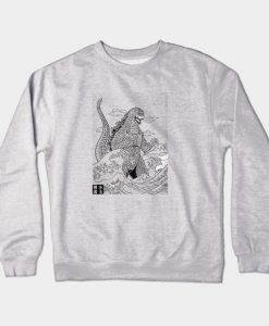 king off monsters from kanagawa Crewneck Sweatshirt