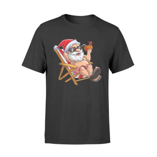 Santa Christmas In July Hawaiian Tropical T-Shirt