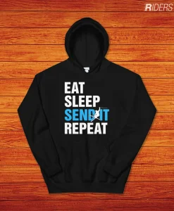 Eat, Sleep, Send It, Repeat Skiing Unisex Hoodie