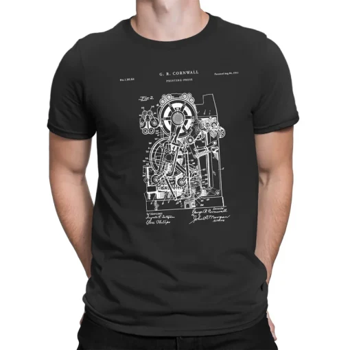 Printing Press 1914 Patent Print Office shirt