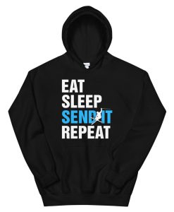 Eat, Sleep, Send It, Repeat Skiing Unisex Hoodie