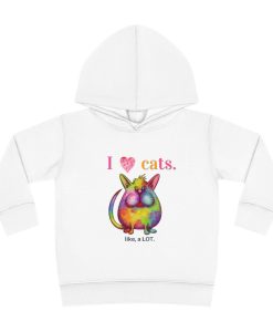 I Love Cats Toddler Pullover Fleece Hoodie