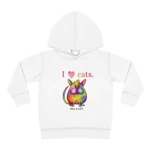 I Love Cats Toddler Pullover Fleece Hoodie