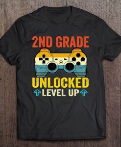 2Nd Grade Unlocked Level Up Video Gamer Tshirt
